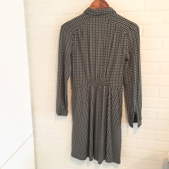 ANTHROPOLOGIE x Indie and Cold Shirt Dress Mini Long sleeve Retro Gray Cream XS - Picture 9 of 16